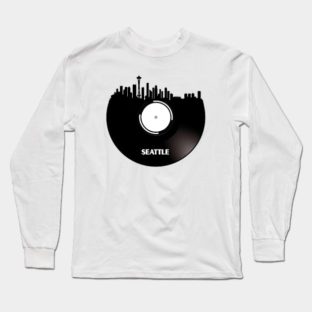 Seattle Vinyl Long Sleeve T-Shirt by Ferrazi